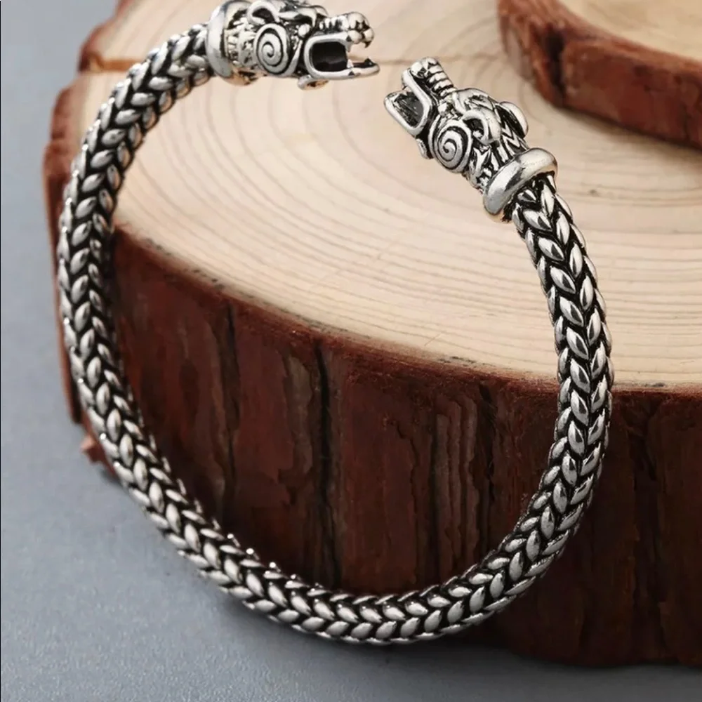 Dragon Silver Adjustable Bracelet - Picture 2 of 3